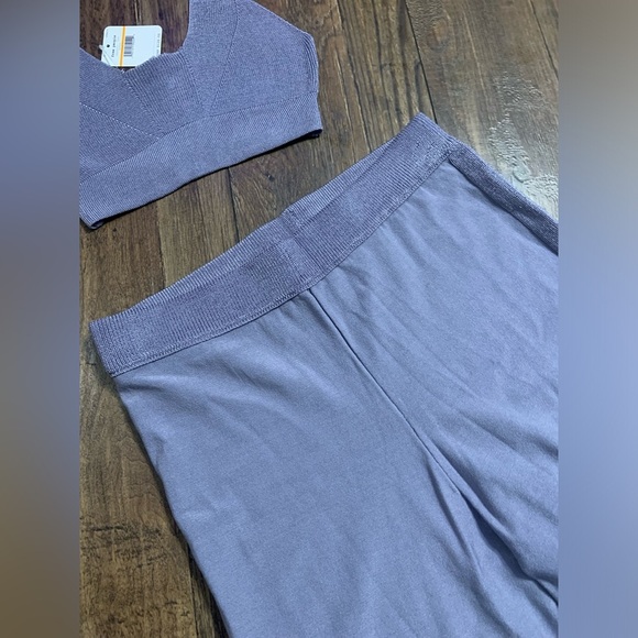 Free People Show Off Set Pewter Pants Set Active Wear spring S NWT $128 boho - Picture 9 of 11